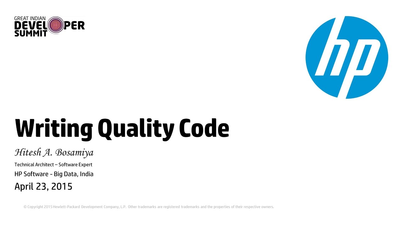 Writing Quality Code