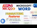 Top 40 🧑💻 #MCQs on MS-Word #formatting features 📝 with Answer💡 in Hindi 🔡 #word #quiz #mcqtest