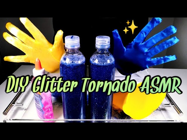 DIY Glitter Tornado 🌸 "The Handymen" Style ✨ Satin Gloves 🧤 Water Sounds 💦 No Talking ASMR