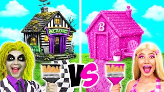 Beetlejuice vs Barbie One Colored House Challenge