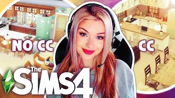 CC vs. NO CC House Build Challenge in The Sims 4 🏡 Custom Content Only Versus. NO Custom Content