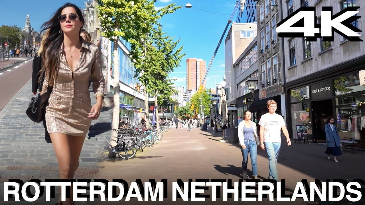 4K Walk Rotterdam Netherlands | Rotterdam Walking Tour | No Talking