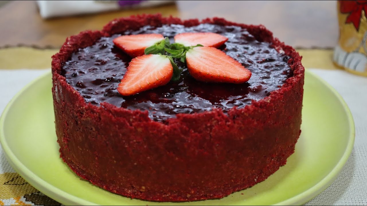 Torta red velvet com creme mascarpone e chocolate branco