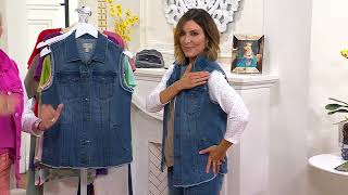 LOGO by Lori Goldstein Denim Vest with Fray Details on QVC