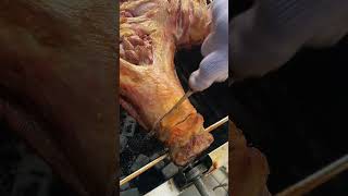 How they carve a massive roasted sheep #shorts #streetfood #yummyfood