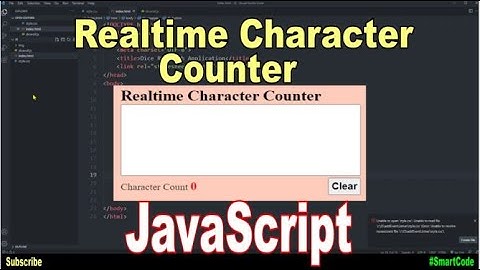 Realtime Character Counter | JavaScript Project For Students | #SmartCode