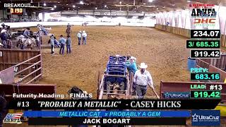 CASEY HICKS PROBABLY A METALLIC FUTURITY HEADING CHAMPION ARHFA OIL CAN CLASSIC 2023