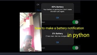 how to make battery 🔋 notification in python