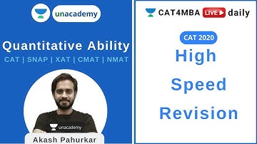 High Speed Revision for CAT2020 | Quantitative Ability | Akash Pahurkar