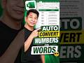 Excel Trick: CONVERT NUMBERS INTO WORDS
