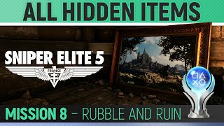 Sniper Elite 5 - Mission 8 - All Hidden Item Locations 🏆 Rubble and Ruin