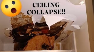 My Bathroom Ceiling Collapsed Last Night!! #ceiling #collapse