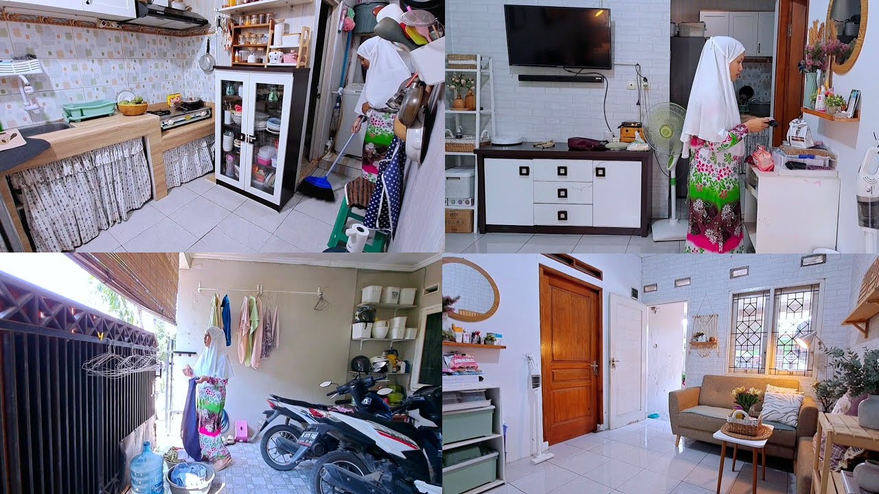 Beberes rumah sambil  cuci baju