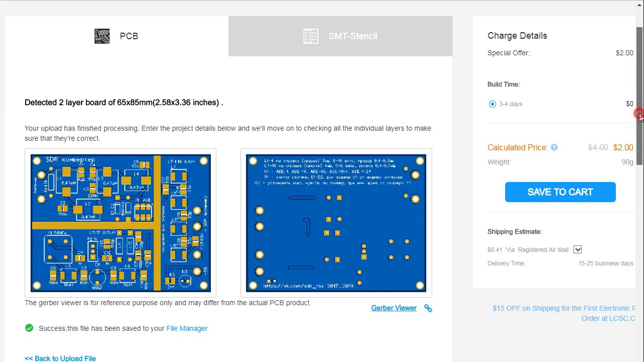 Как заказать платы на заводе JLCPCB, инструкция начинающим радиолюбителям