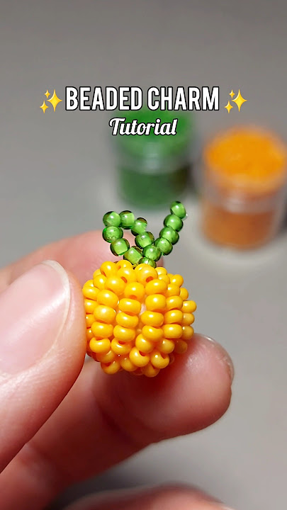 DIY Beaded Charm | Guess what 🎃 or 🍊? #beads #beadwork #halloween #diycraft #charm #howtomake