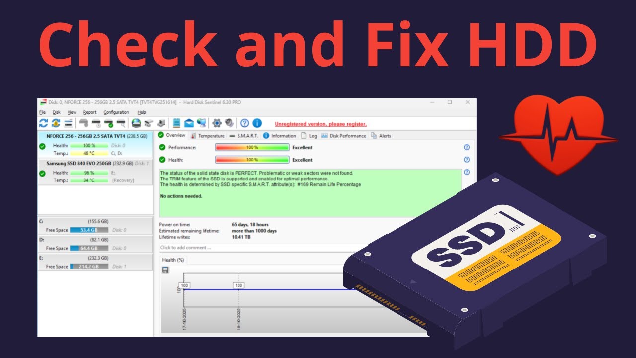 HDD Health Alert Software - Hard Disk Sentinel - YouTube
