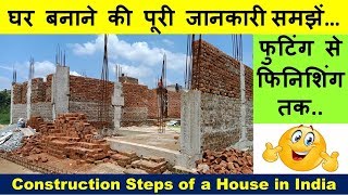 Construction Steps of a House in India | Construction Procedure Step by Step | घर बनाने की जानकारी