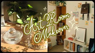 Transforming my BEDROOM into an ART STUDIO - Reset with me Pinterest aesthetic vintage minimalist