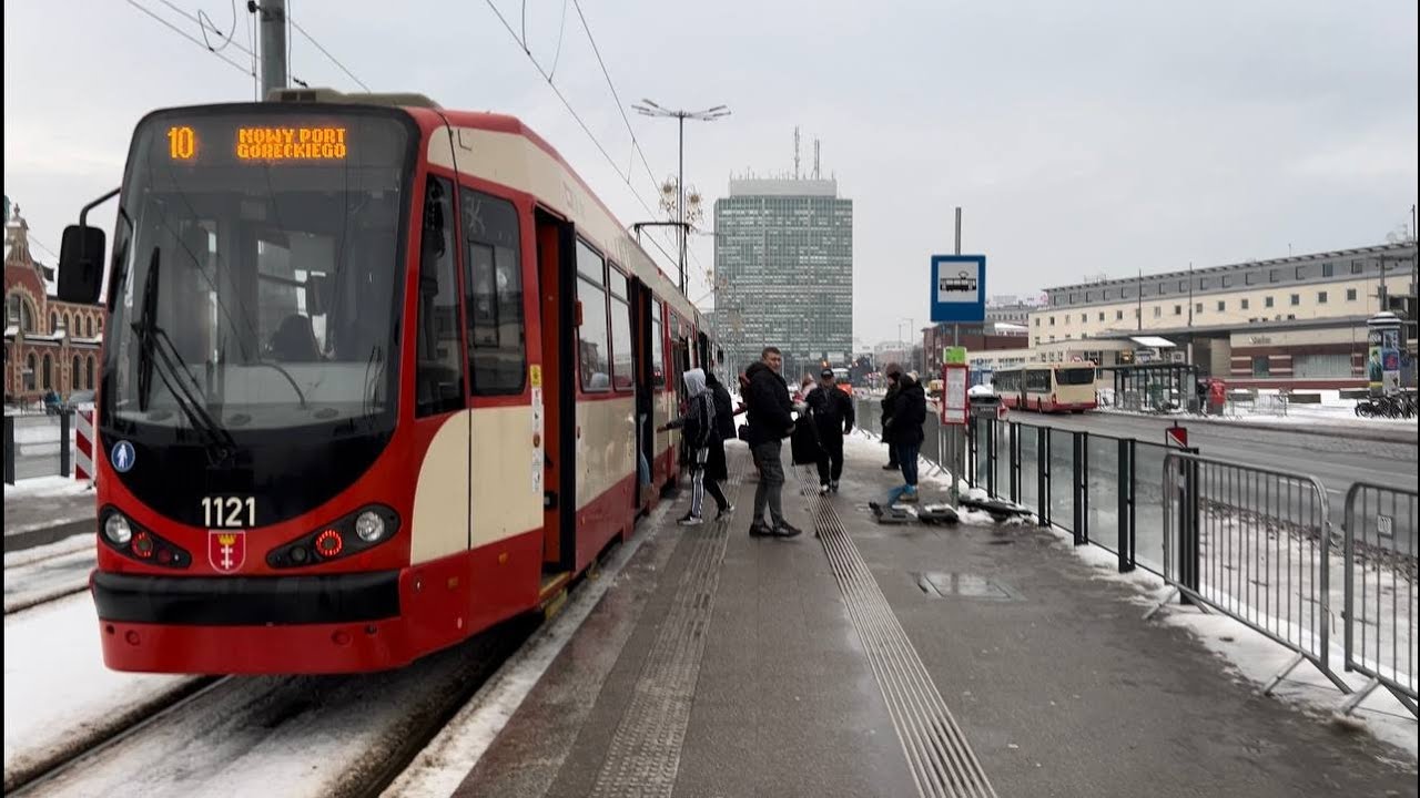 Poland, Gdansk, Tram 10, ride from Dworzec Główny to Stocznia
