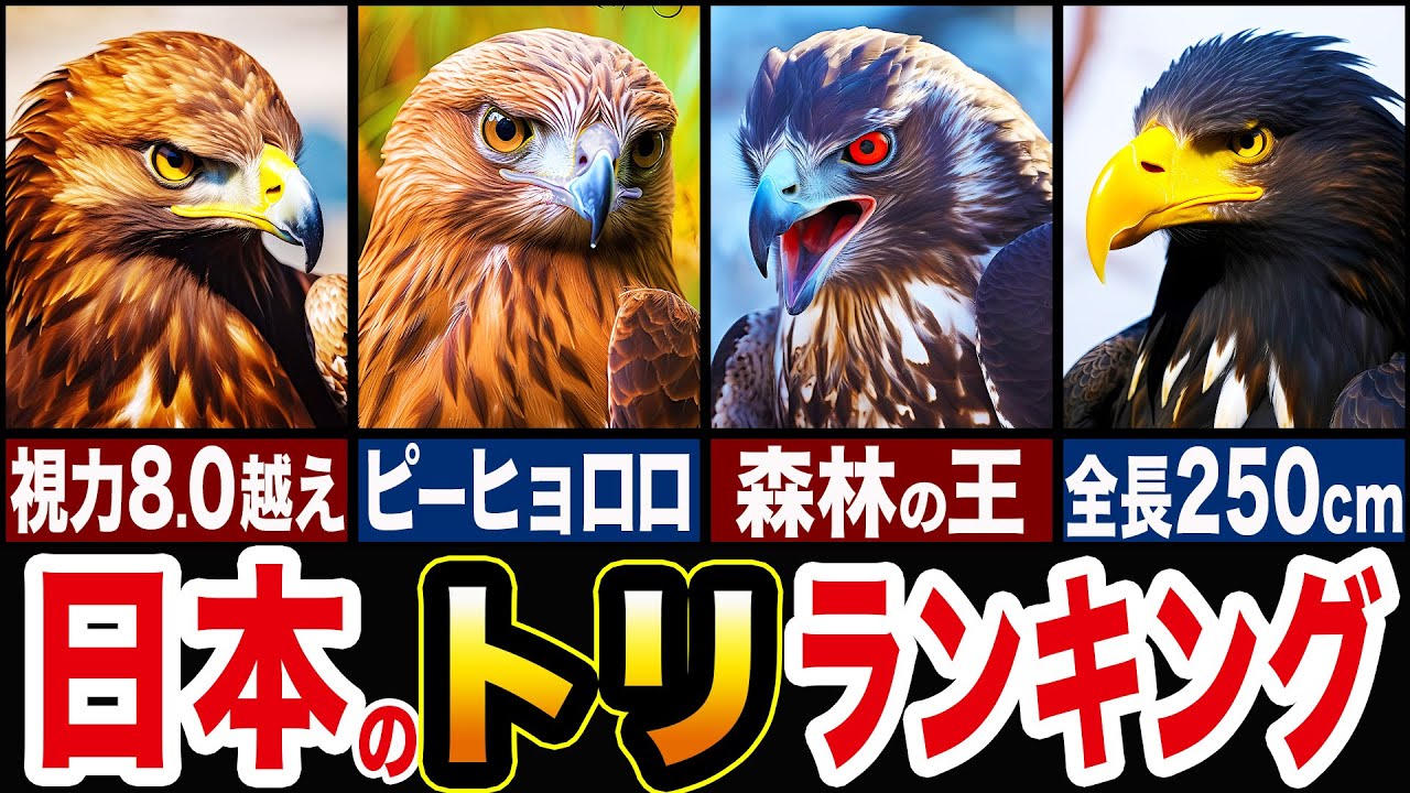 【日本代表】日本の猛禽類がカッコ良すぎる…!!最強のトリランキング【ゆっくり解説】