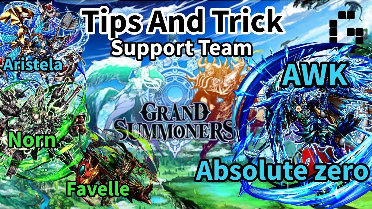 Grand Summoners|Team Support Vs Absolute zero granith[AWK] Basic Hero