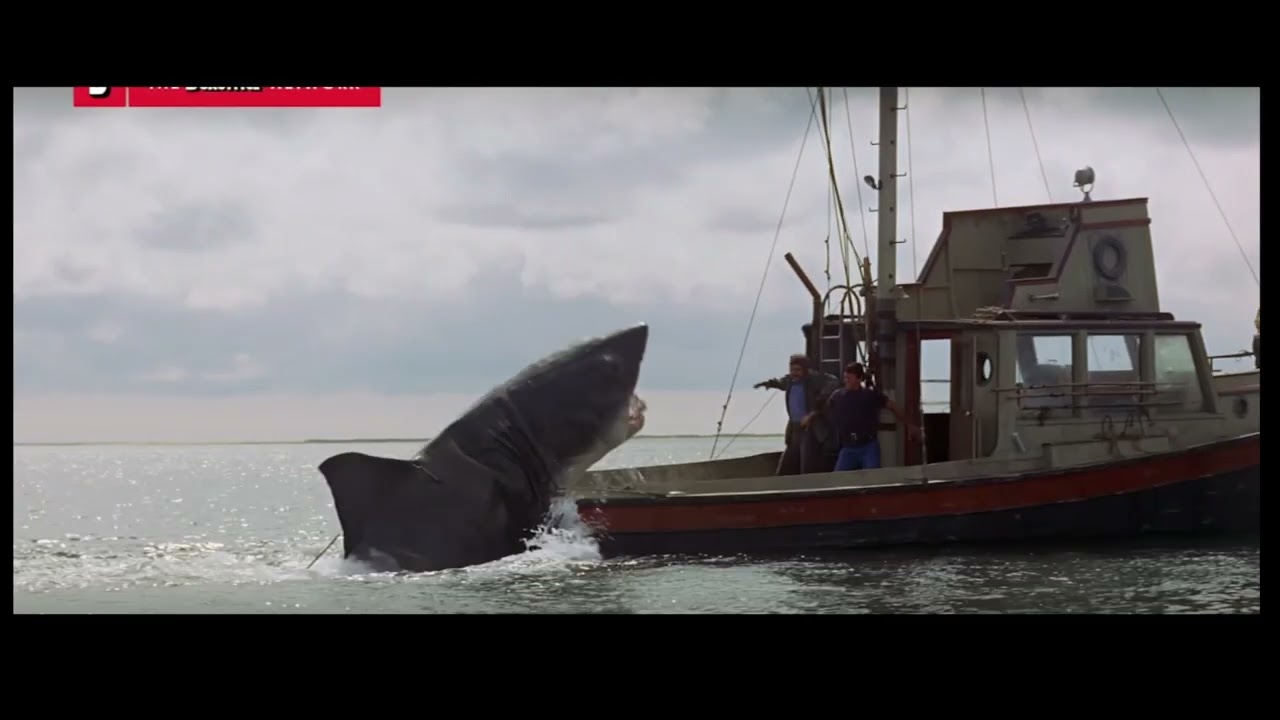 Shark jump on the boat (JAWS)