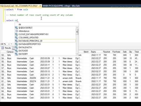 sql query count number of rows using select COUNT | total number of rows | #sqlqueries  #database