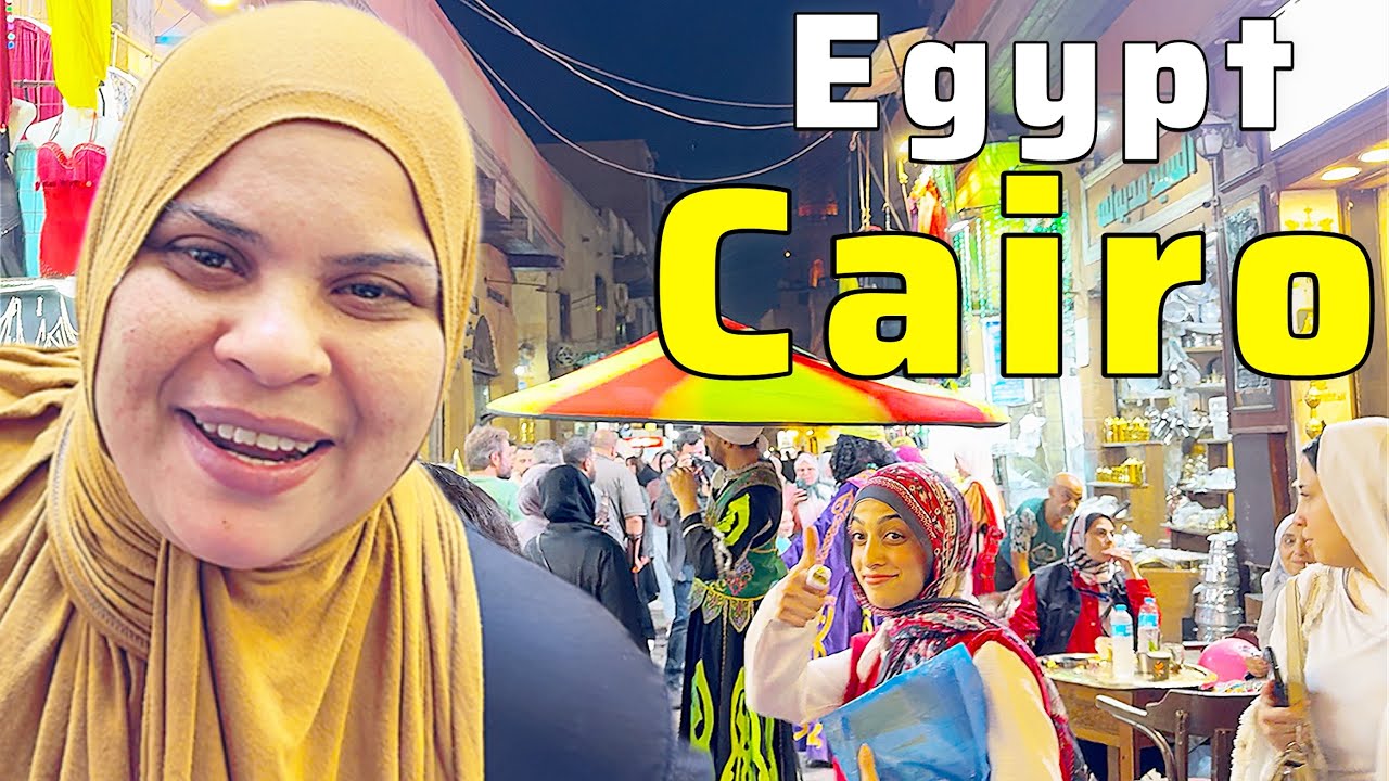 Cairo Egypt, Khan El Khalili walking Tour 4K HDR