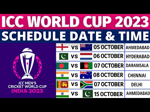 ICC World Cup 2023 Schedule Time Table | World Cup 2023 Schedule | 2023 World Cup Schedule