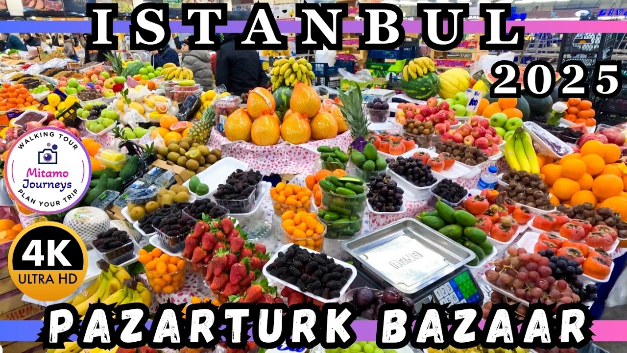 Istanbul 4k Walking Tour, Bahcesehir Pazarturk Bazaar | Fresh Fruits, Local Products | Feb 22, 2025