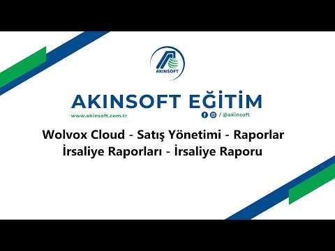 WolvoxCloud - Satış Yönetimi - Raporlar - İrsaliye Raporları - İrsaliye Raporu