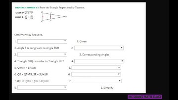 Prove the Triangle Proportionality Theorem.  Theorem 6.4