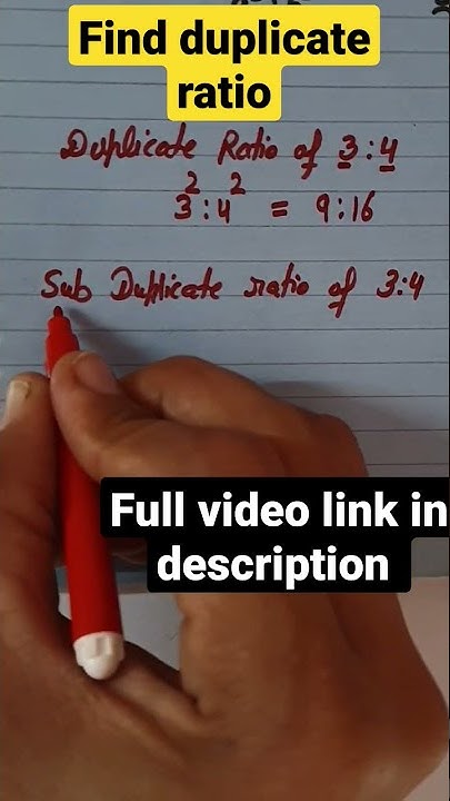 How to find the duplicate ratio of two numbers #mathstricks - YouTube
