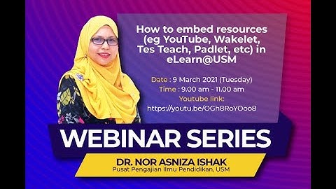 How to embed resources (eg YouTube, Wakelet, Tes Teach, Padlet, etc) in eLearn@USM