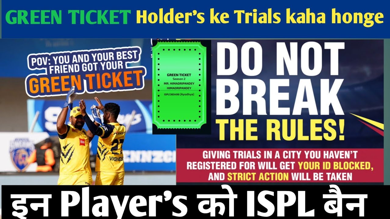 ISPL GREEN TICKETS HOLDERS TRIALS KAHA HONGE 😃 LATEST UPDATES ABOUT ISPL SEASON 2