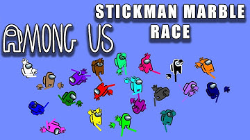 Among Us Stickman Marble Race in Algodoo \ Marble Race King