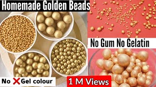 DIY Sugar Beads How to make cheapest edible Golden Pearls 4 Cake Decor without gel color/gelatin/gum screenshot 5