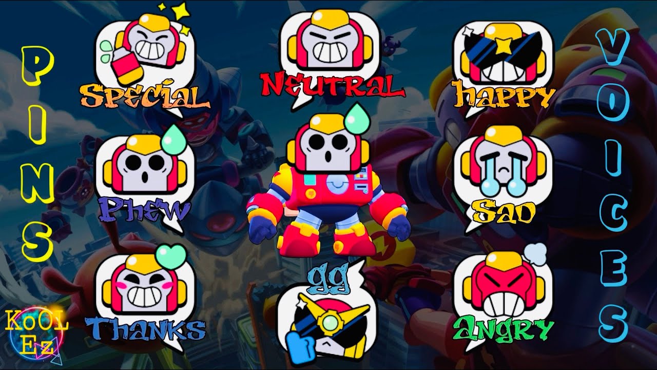 Every Pin Emoji Combines With Brawlers Voices Surge Update Brawl Stars Youtube