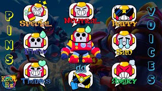 Every Pin Emoji Combines With Brawlers Voices First Version Brawl Stars Youtube - imagem leon brawl stars dando joinha