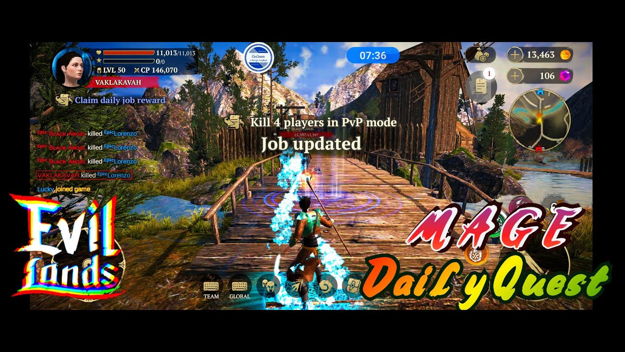 EVIL LANDS • MAGE • DAILY QUEST • 3RD JOB: 4 PLAYERS IN PVP MODE • 05102021 • BEST ONLINE ACTION RPG