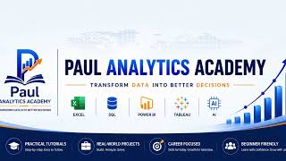 Welcome to Paul Analytics Academy | Data Analytics Portfolio