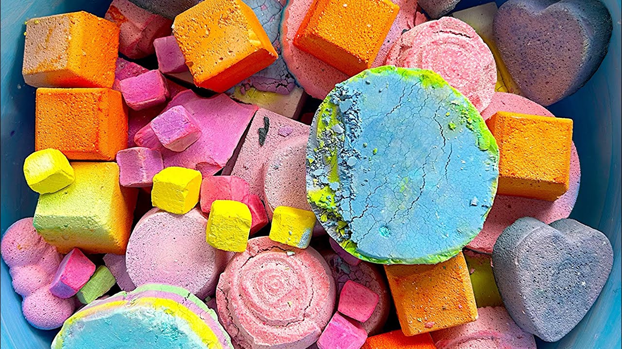 Colourful variety bowl | asmrgymchalk | please subscribe | crunchy | powdery | 