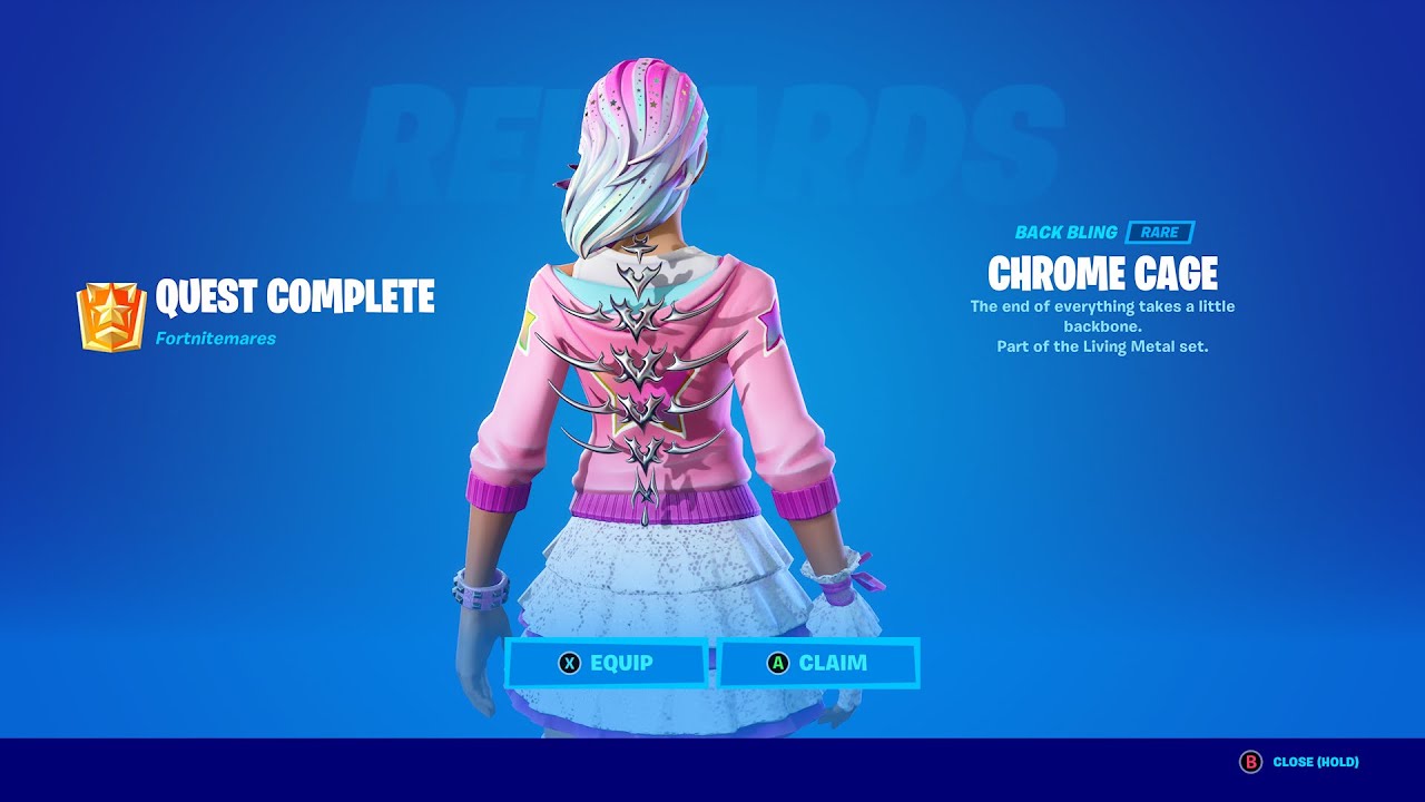 How to Unlock the Chrome Cage Backbling! Fortnitemare Quest Purchase items from Curdle Scream Leader