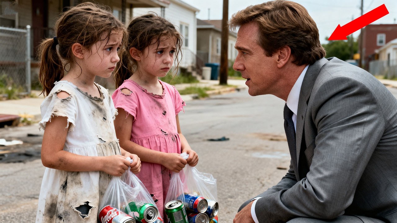 While Collecting Bottles for Grandma, Twin Sisters Leave a Note That Breaks a Billionaire...