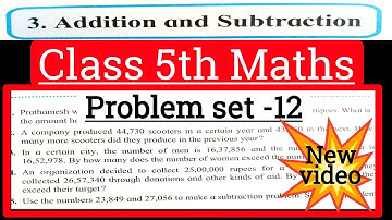 Class 5 problem set 12 maths State board | Std 5 maths problem set 12 state board