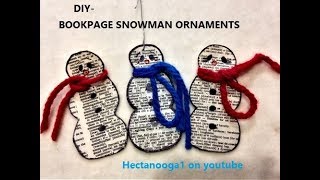 DIY:   BOOK-PAPER SNOWMAN CHRISTMAS ORNAMENT