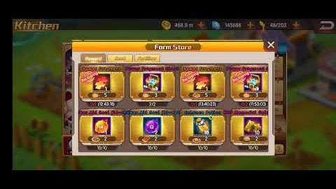 Sơ lược cách chơi Farm Kitchen (Bếp ăn nông trại) - Tính năng cung cấp 2-4 mảnh vạn năng mỗi ngày
