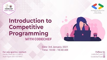 #Google #Developer Student Clubs 2020 with Code Chef - Introduction to Competitive Programming