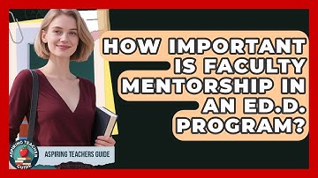 How Important Is Faculty Mentorship In An Ed.D. Program? - Aspiring Teacher Guide