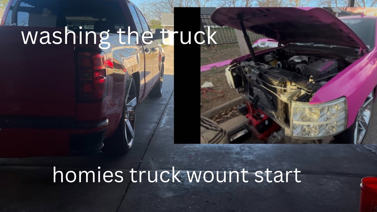 Let’s wash my truck!! Chilling with the homie 